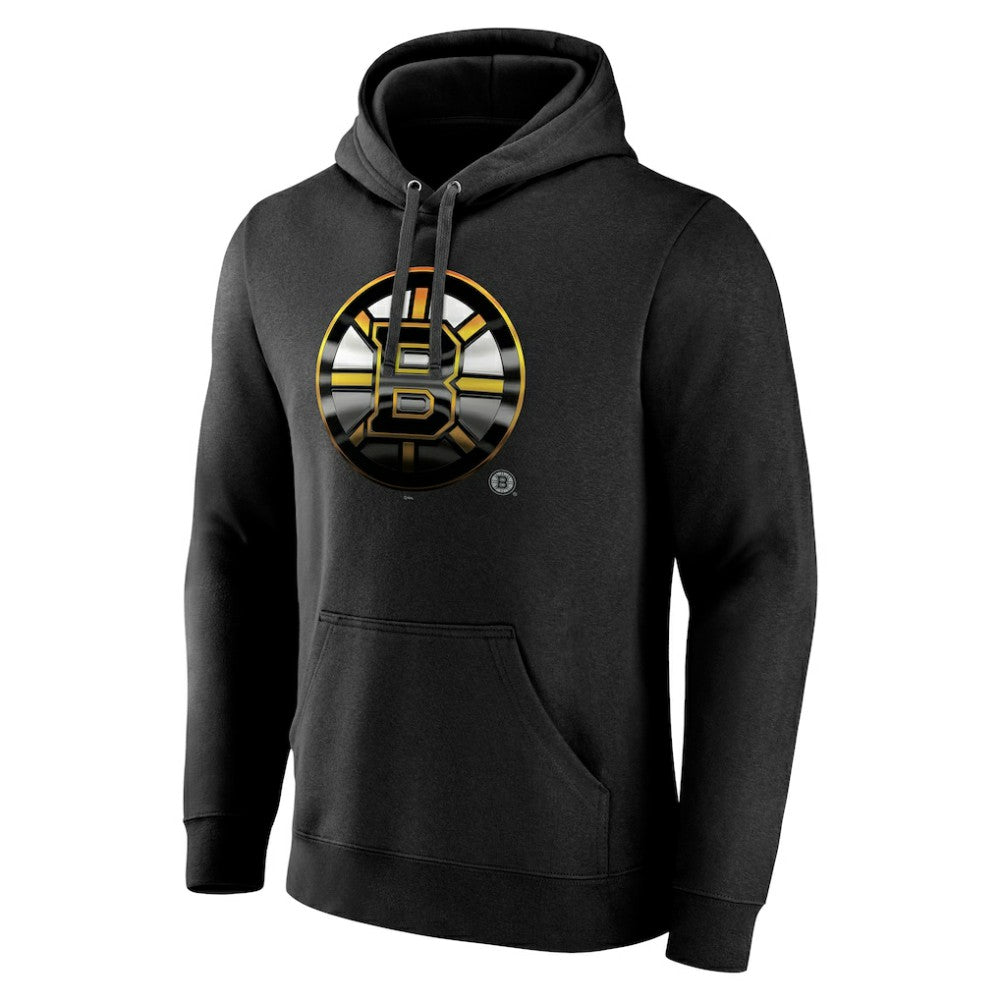 Boston Bruins Personalized Midnight Mascot Logo Pullover Hoodie - Black Hoodies