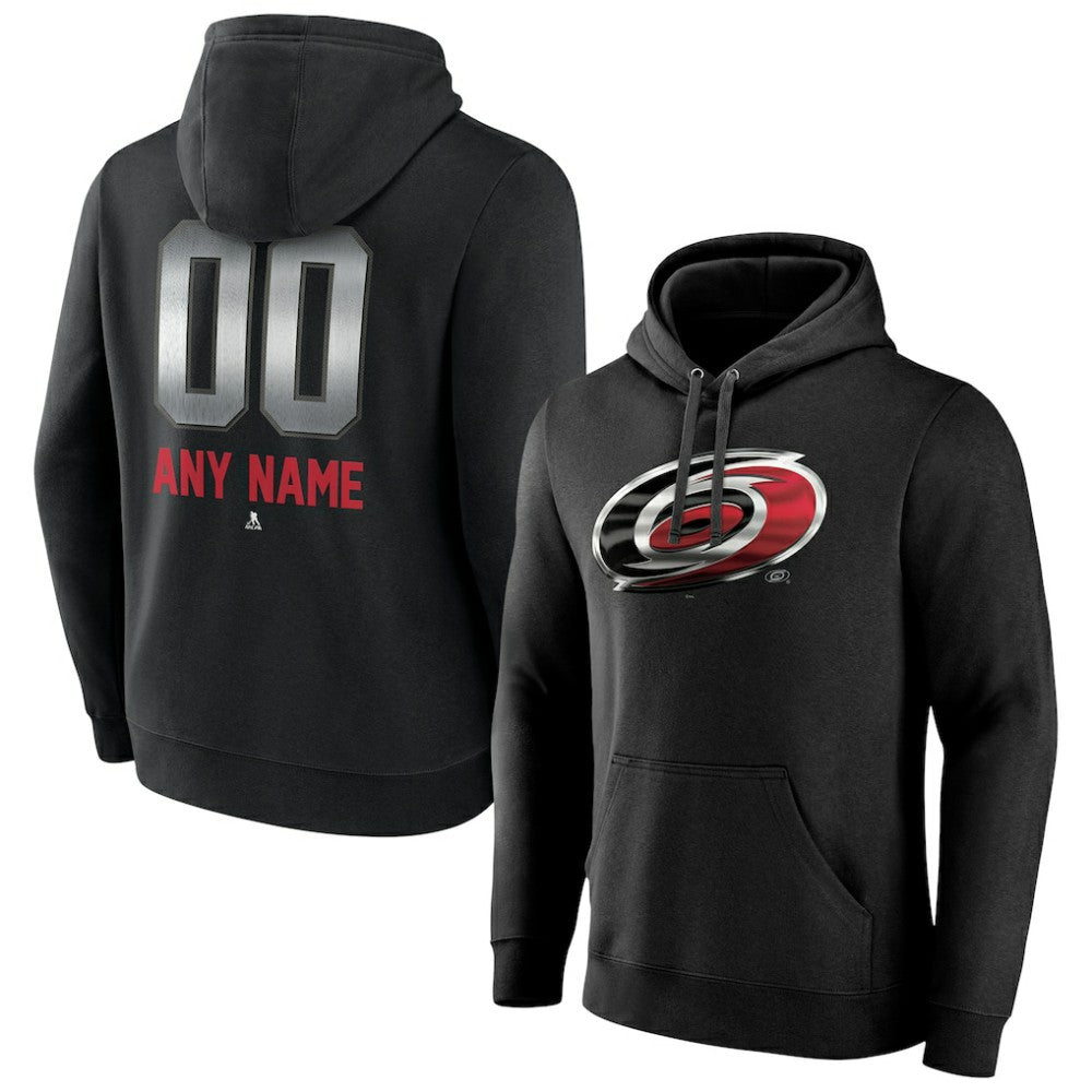 Carolina Hurricanes Personalized Midnight Mascot Logo Pullover Hoodie - Black Hoodies