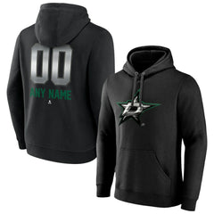 Dallas Stars Personalized Midnight Mascot Logo Pullover Hoodie - Black Hoodies