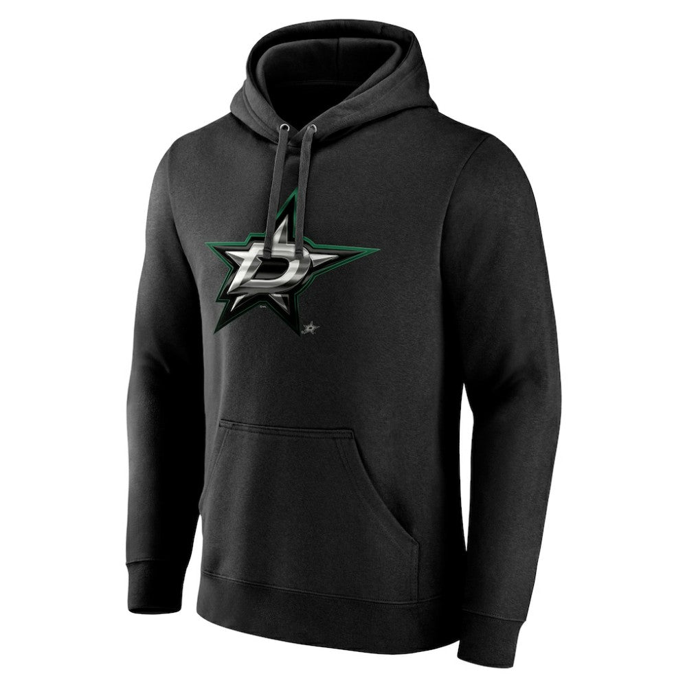 Dallas Stars Personalized Midnight Mascot Logo Pullover Hoodie - Black Hoodies