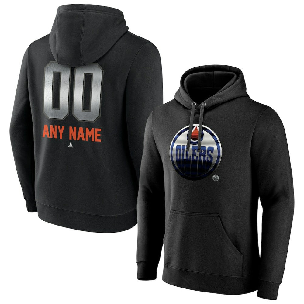 Edmonton Oilers Personalized Midnight Mascot Logo Pullover Hoodie - Black Hoodies