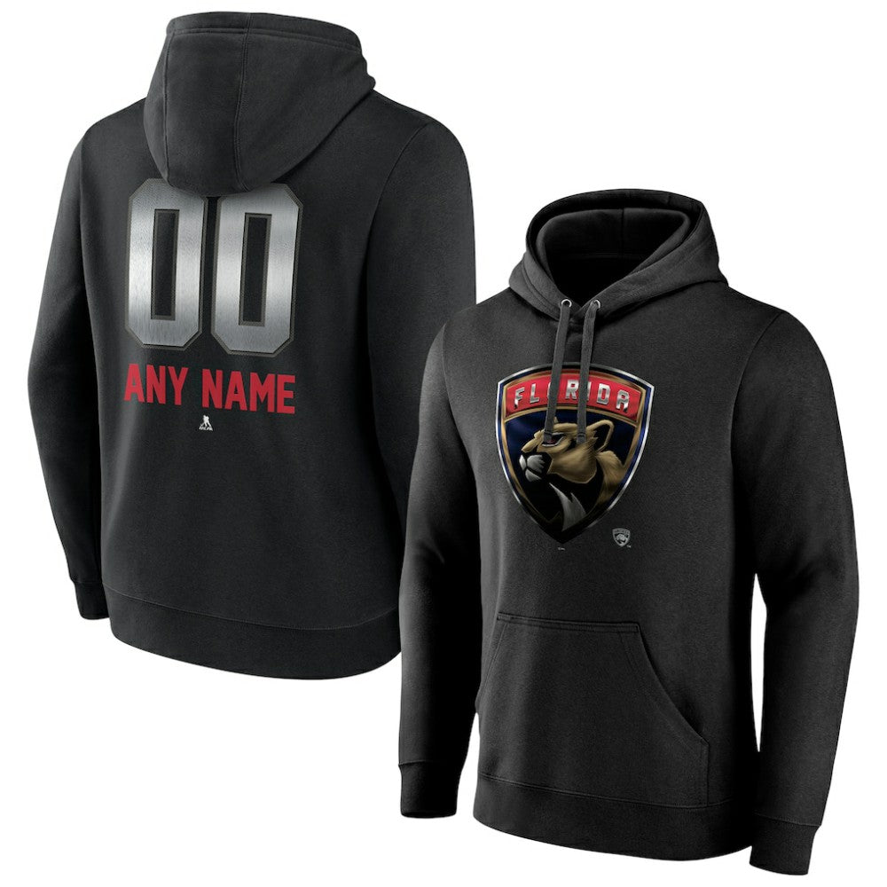 Florida Panthers Personalized Midnight Mascot Logo Pullover Hoodie - Black Hoodies