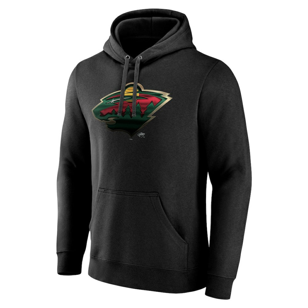 Minnesota Wild Personalized Midnight Mascot Logo Pullover Hoodie - Black Hoodies