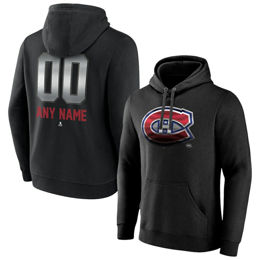 Montreal Canadiens Personalized Midnight Mascot Logo Pullover Hoodie - Black Hoodies