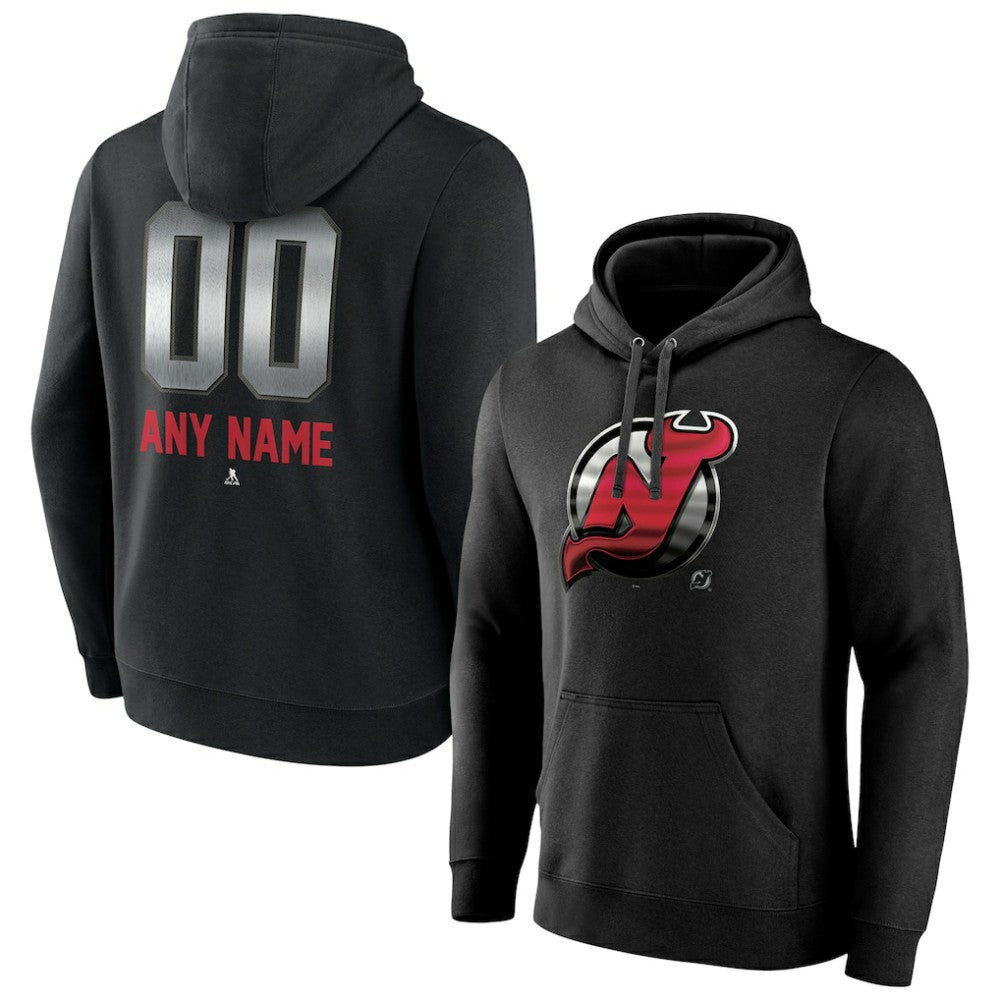 New Jersey Devils Personalized Midnight Mascot Logo Pullover Hoodie - Black Jerseys