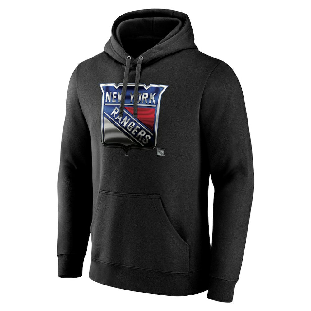 New York Rangers Personalized Midnight Mascot Logo Pullover Hoodie - Black Hoodies