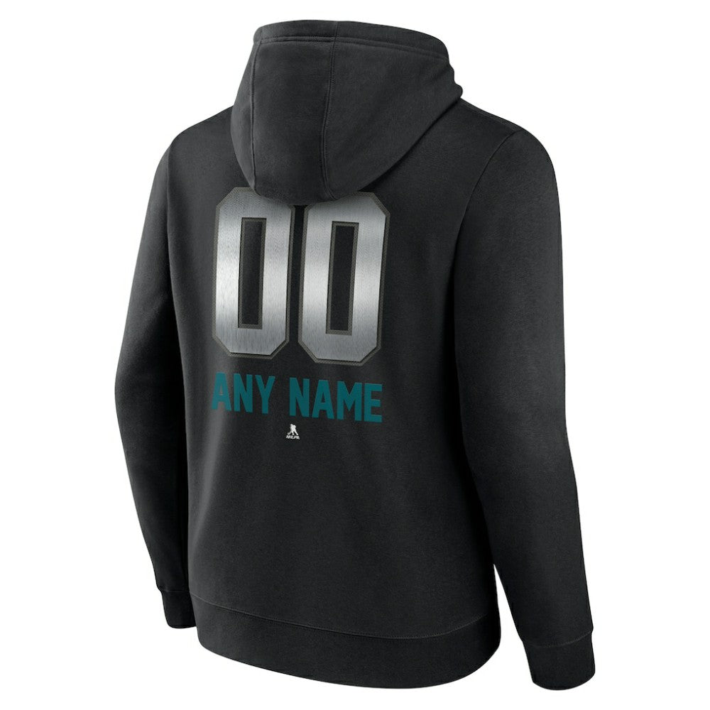 San Jose Sharks Personalized Midnight Mascot Logo Pullover Hoodie - Black Hoodies