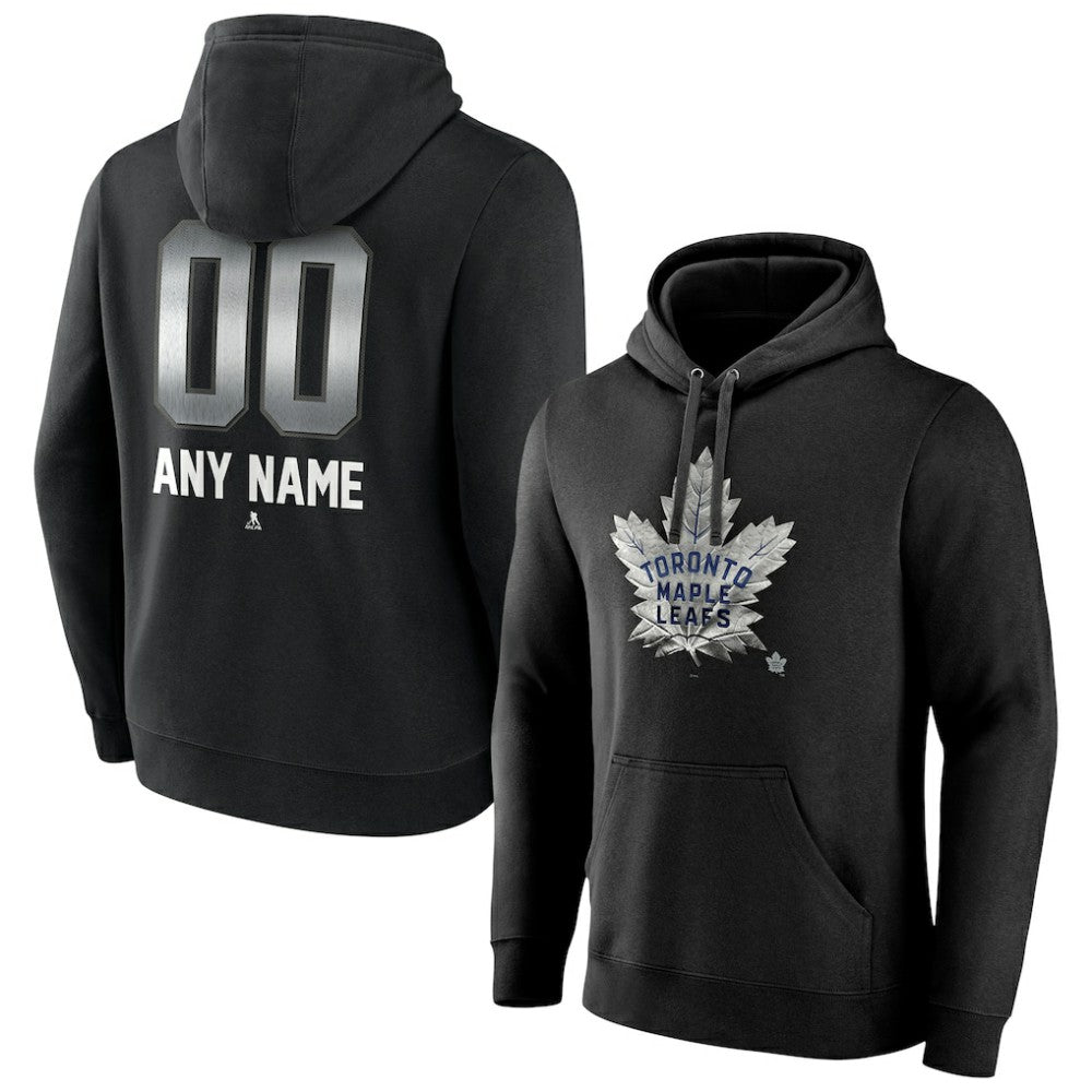 Toronto Maple Leafs Personalized Midnight Mascot Logo Pullover Hoodie - Black Hoodies