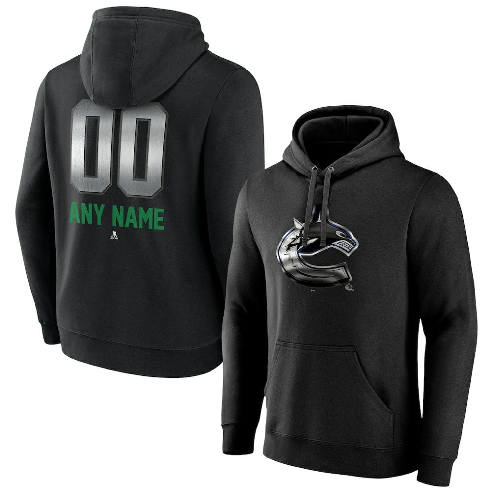 Vancouver Canucks Personalized Midnight Mascot Logo Pullover Hoodie - Black Hoodies