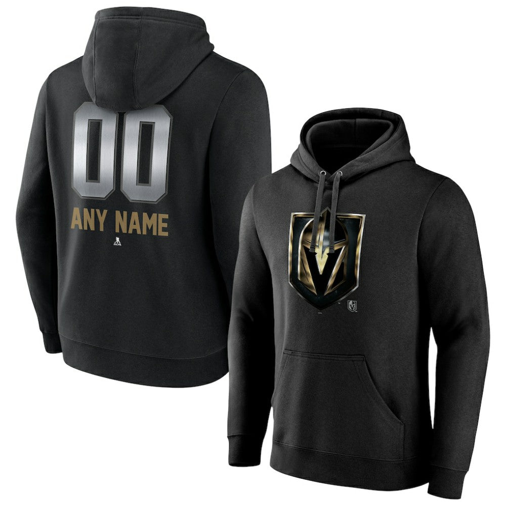 Vegas Golden Knights Personalized Midnight Mascot Logo Pullover Hoodie - Black Hoodies