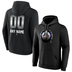 Winnipeg Jets Personalized Midnight Mascot Logo Pullover Hoodie - Black Hoodies