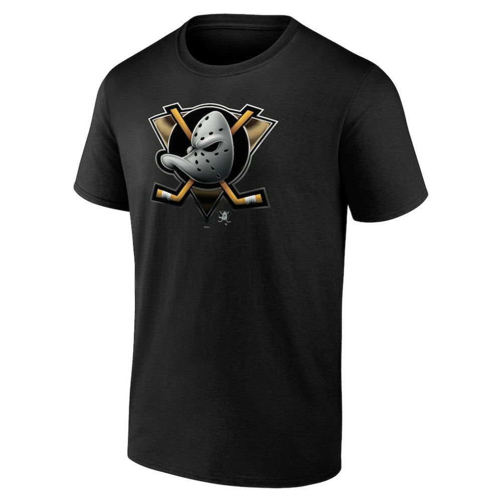 Anaheim Ducks Personalized Midnight Mascot Logo T-Shirt - Black T-shirts