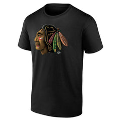 Chicago Blackhawks Personalized Midnight Mascot Logo T-Shirt - Black T-shirts