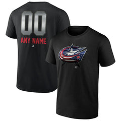 Columbus Blue Jackets Personalized Midnight Mascot Logo T-Shirt - Black T-shirts