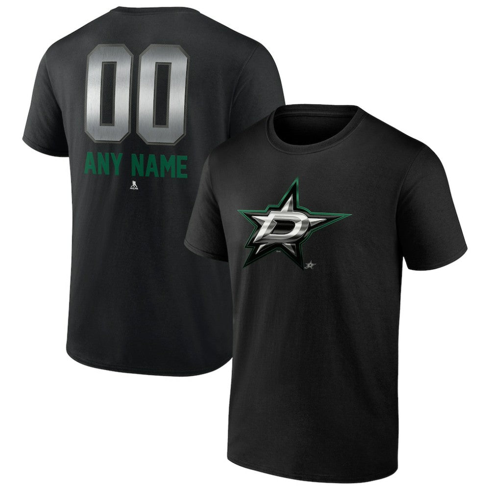 Dallas Stars Personalized Midnight Mascot Logo T-Shirt - Black T-shirts