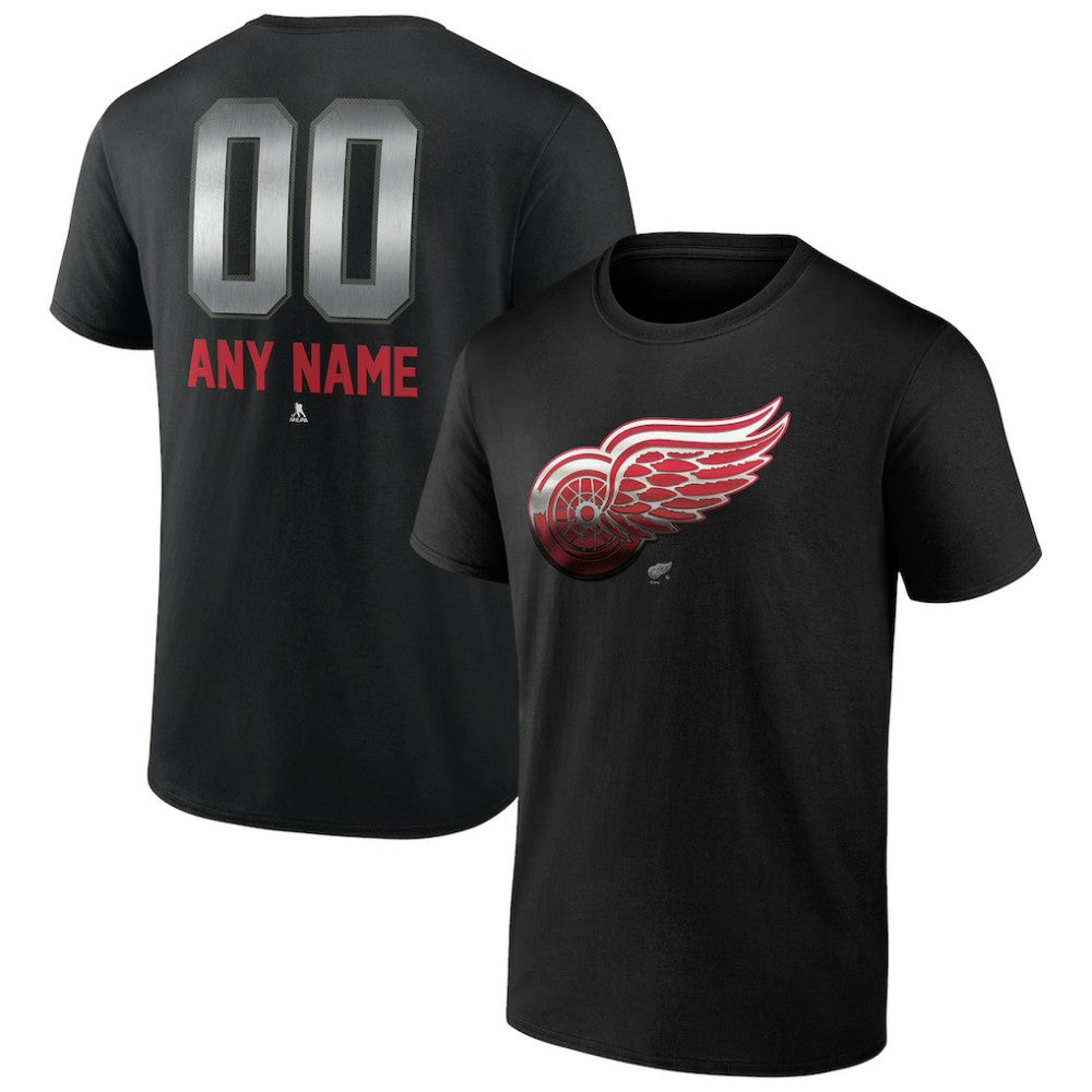 Detroit Red Wings Personalized Midnight Mascot Logo T-Shirt - Black T-shirts