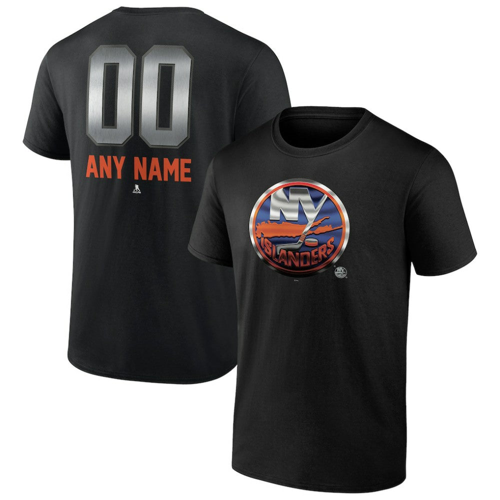 New York Islanders Personalized Midnight Mascot Logo T-Shirt - Black T-shirts