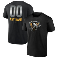 Pittsburgh Penguins Personalized Midnight Mascot Logo T-Shirt - Black T-shirts