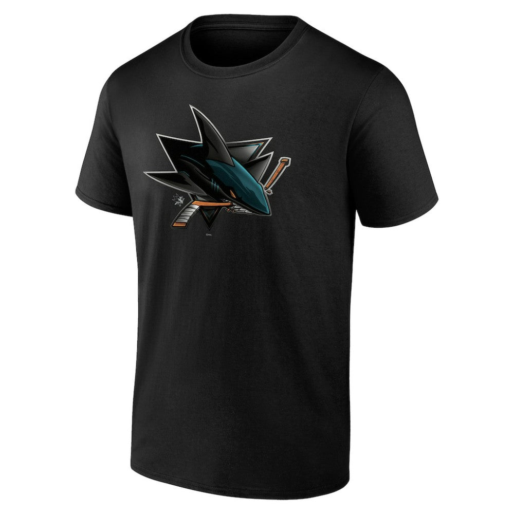 San Jose Sharks Personalized Midnight Mascot Logo T-Shirt - Black T-shirts