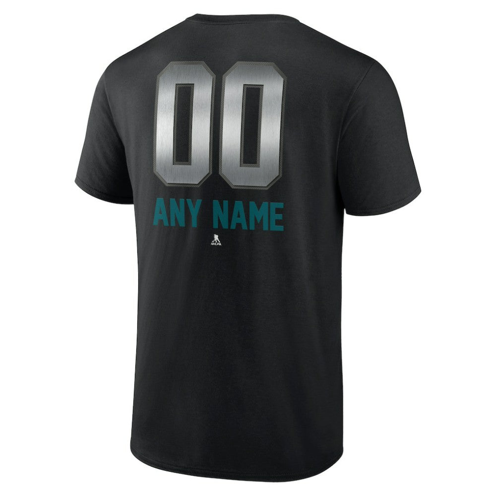 San Jose Sharks Personalized Midnight Mascot Logo T-Shirt - Black T-shirts