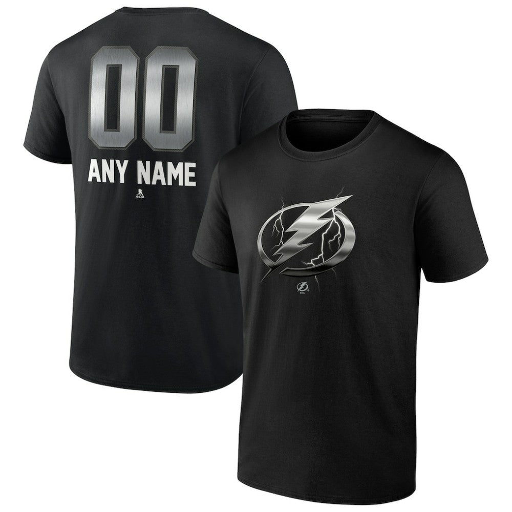 Tampa Bay Lightning Personalized Midnight Mascot Logo T-Shirt - Black T-shirts