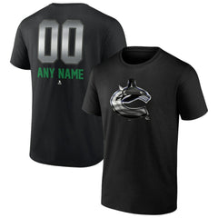 Vancouver Canucks Personalized Midnight Mascot Logo T-Shirt - Black T-shirts