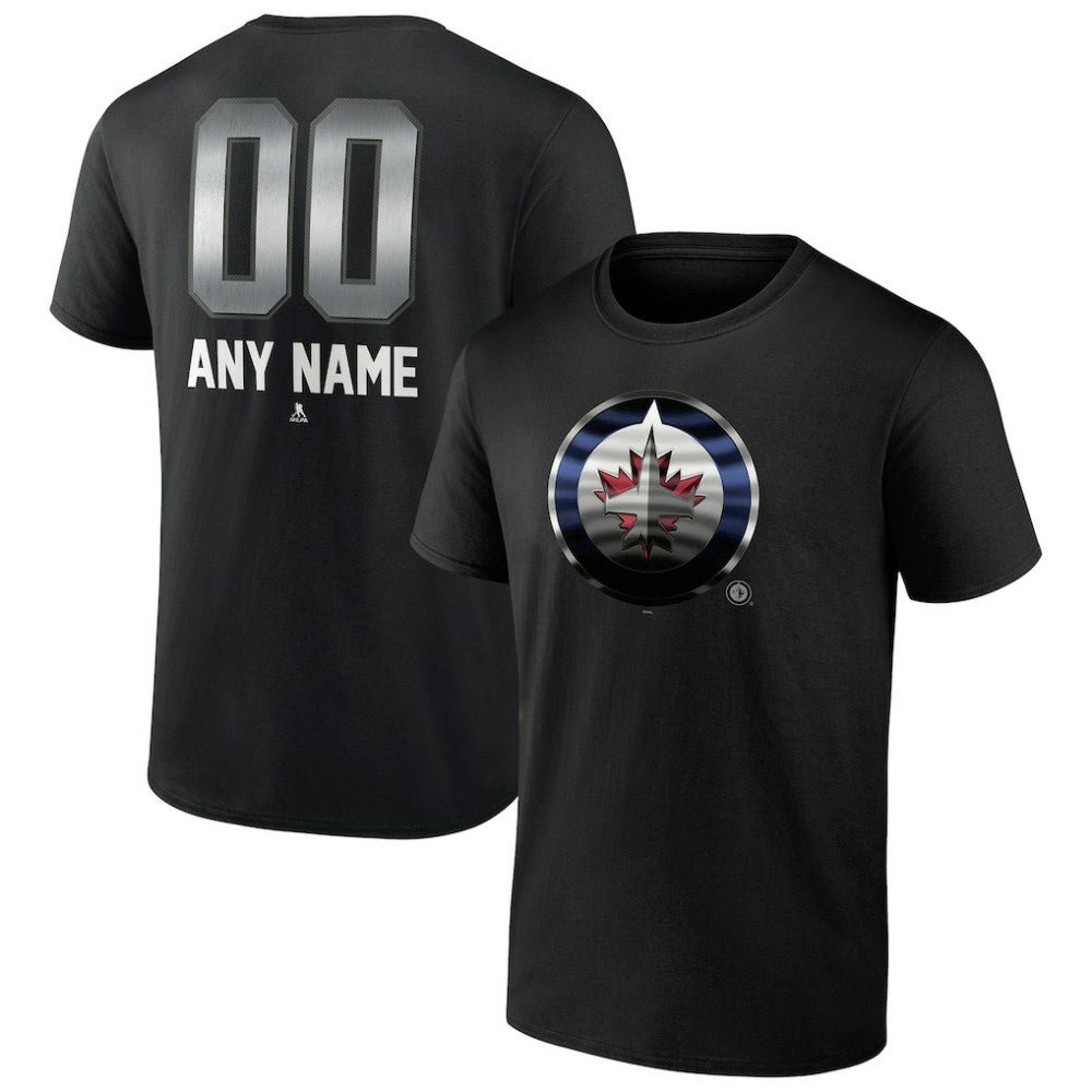 Winnipeg Jets Personalized Midnight Mascot Logo T-Shirt - Black T-shirts
