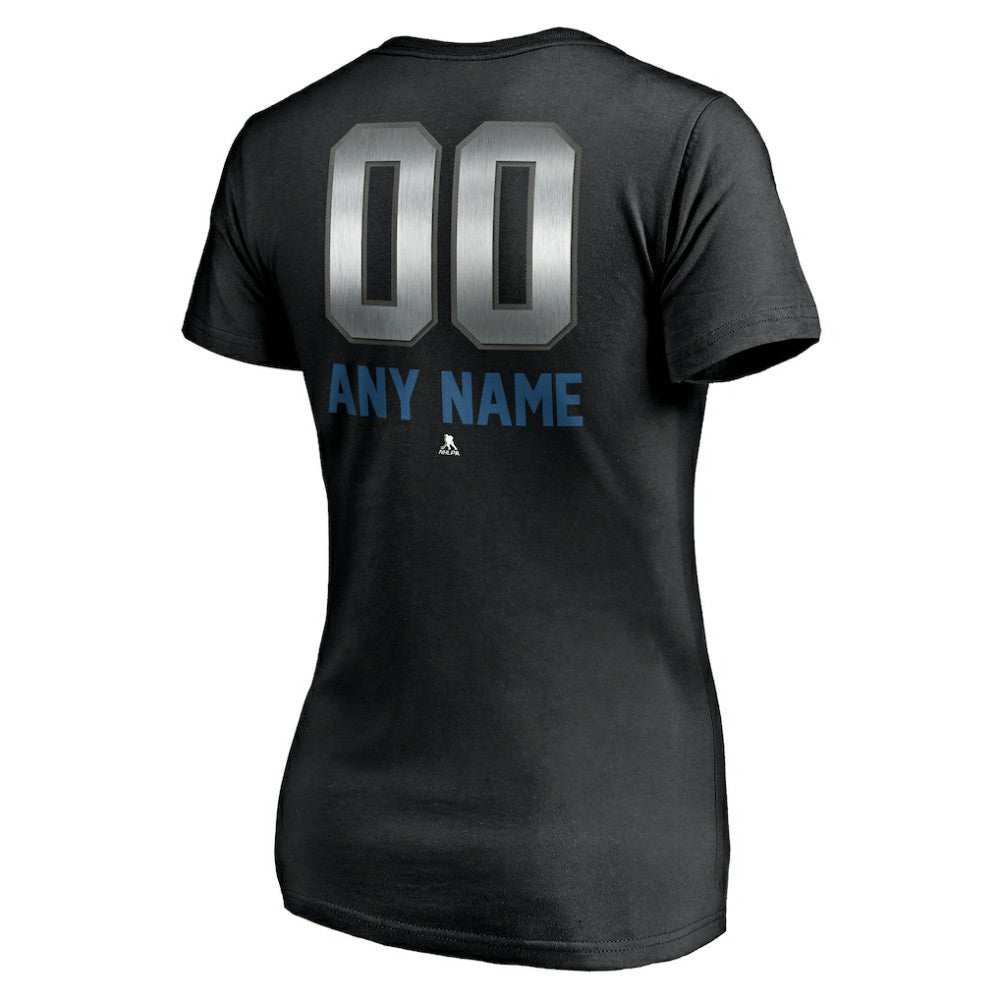 Colorado Avalanche Women's Personalized Midnight Mascot Logo V-Neck T-Shirt - Black T-shirts