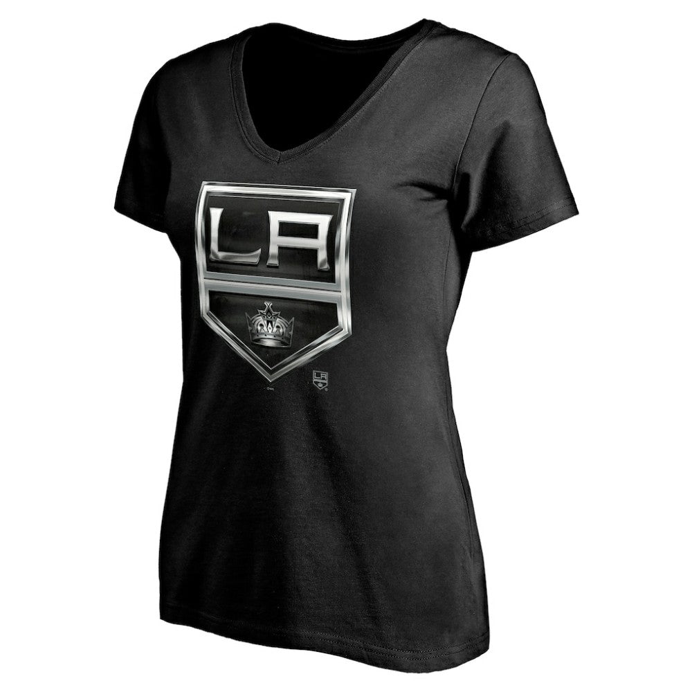 Los Angeles Kings Women's Personalized Midnight Mascot Logo V-Neck T-Shirt - Black T-shirts