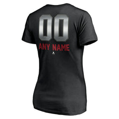 Montreal Canadiens Women's Personalized Midnight Mascot Logo V-Neck T-Shirt - Black T-shirts