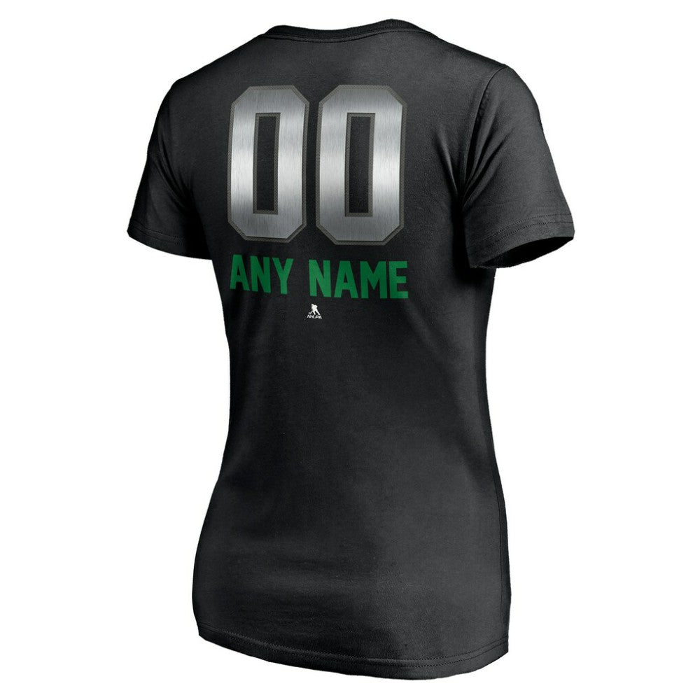 Vancouver Canucks Women's Personalized Midnight Mascot Logo V-Neck T-Shirt - Black T-shirts