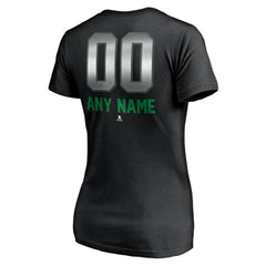 Vancouver Canucks Women's Personalized Midnight Mascot Logo V-Neck T-Shirt - Black T-shirts