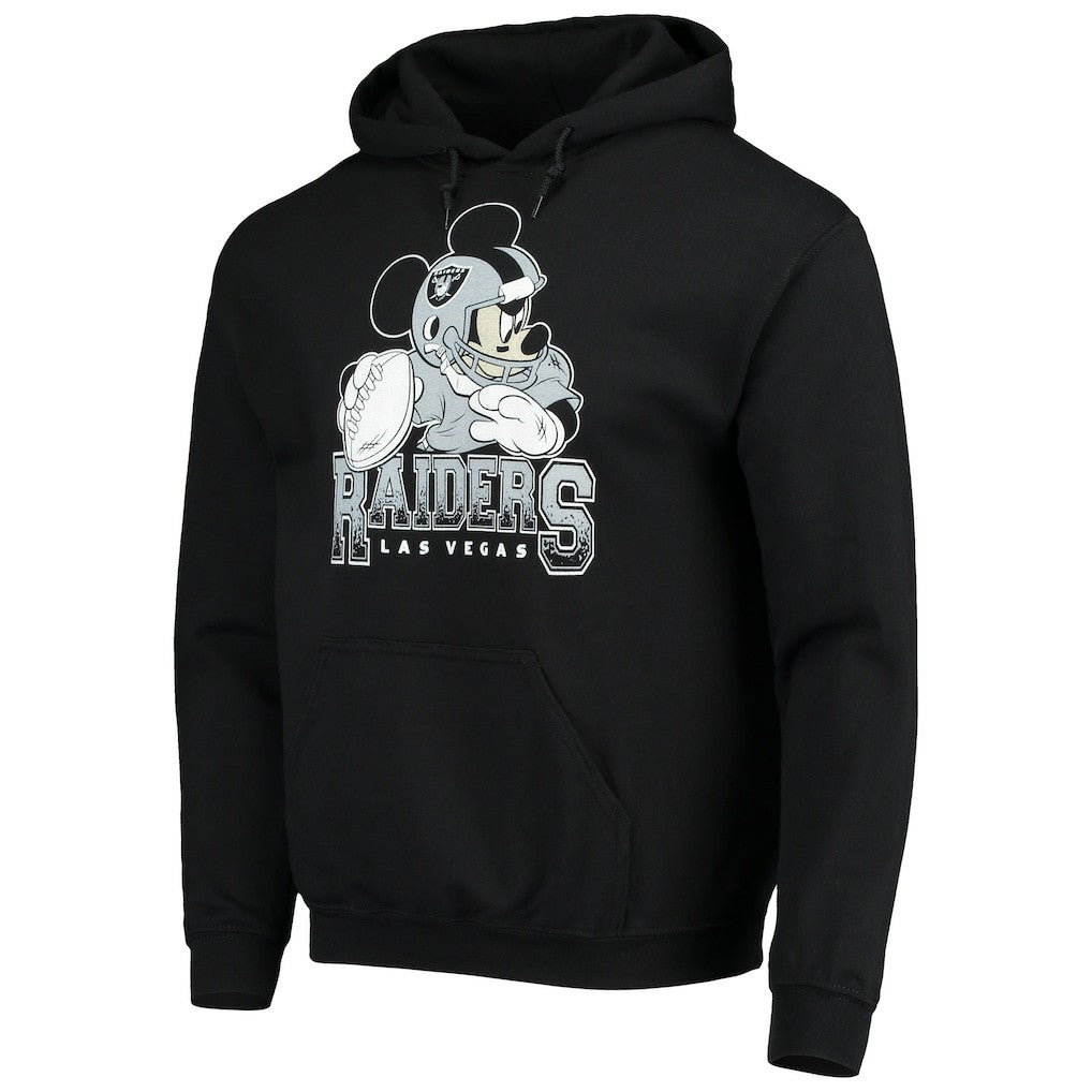 Las Vegas Raiders Junk Food Disney Mickey Quarterback Pullover Hoodie - Black sale