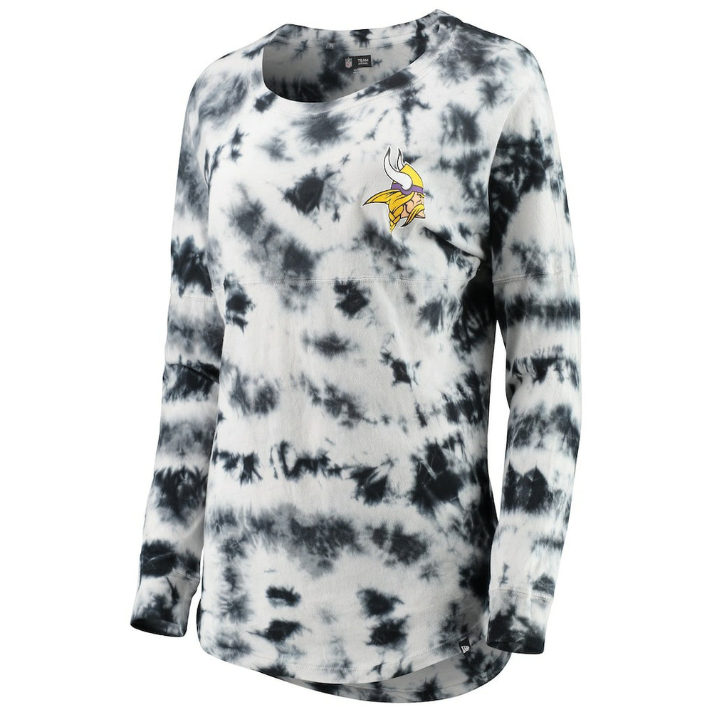 Minnesota Vikings New Era Women's Tie-Dye Long Sleeve T-Shirt - Black for sale