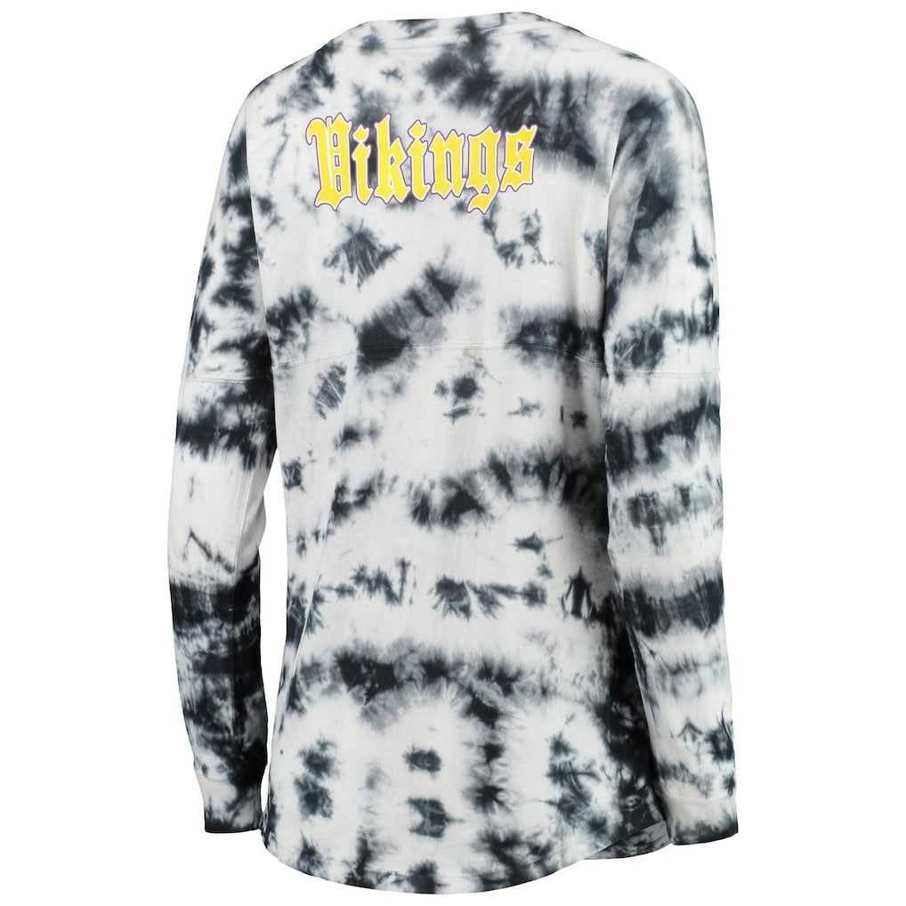 Minnesota Vikings New Era Women's Tie-Dye Long Sleeve T-Shirt - Black for sale