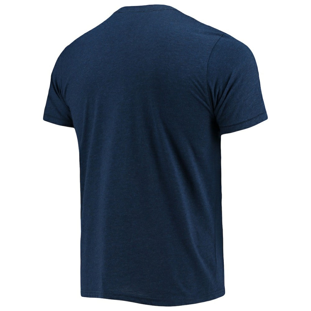 Atlanta Braves Homage Hand-Drawn Logo Tri-Blend T-Shirt Navy