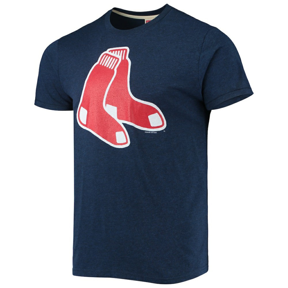 Boston Red Sox Homage Hand-Drawn Logo Tri-Blend T-Shirt Navy