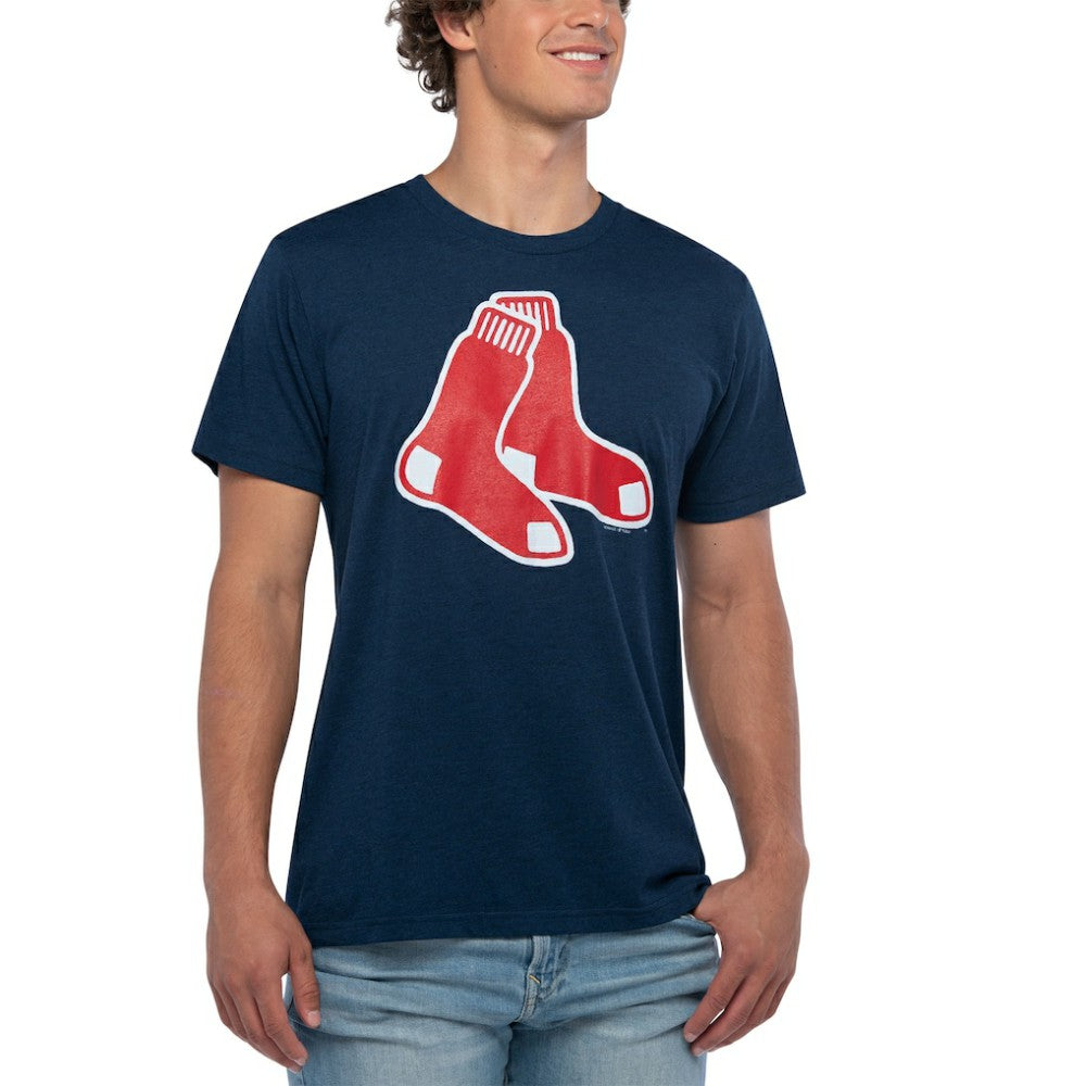 Boston Red Sox Homage Hand-Drawn Logo Tri-Blend T-Shirt Navy