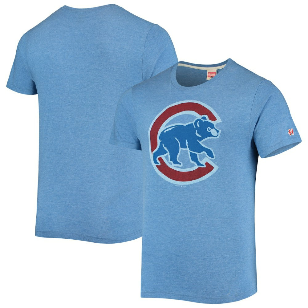 Chicago Cubs Homage Hand-Drawn Logo Tri-Blend T-Shirt Royal
