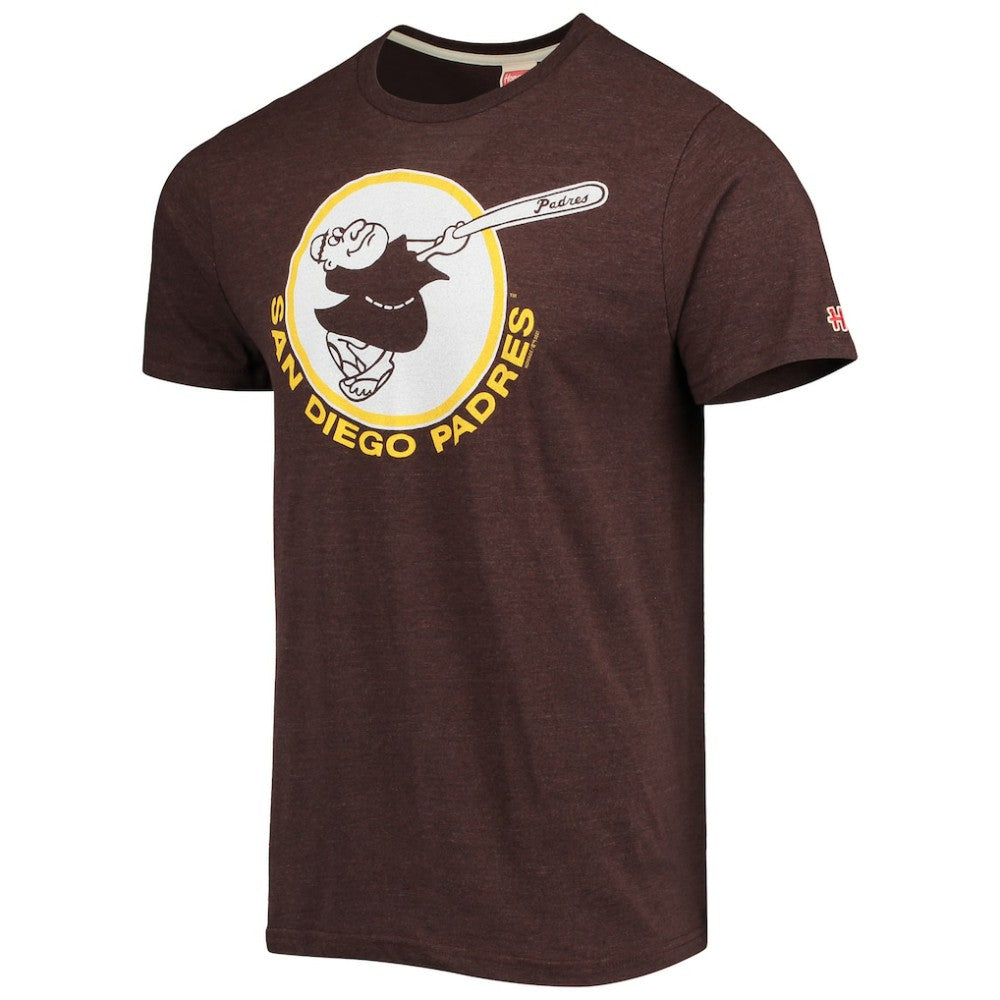 San Diego Padres Homage Hand-Drawn Logo Tri-Blend T-Shirt Brown