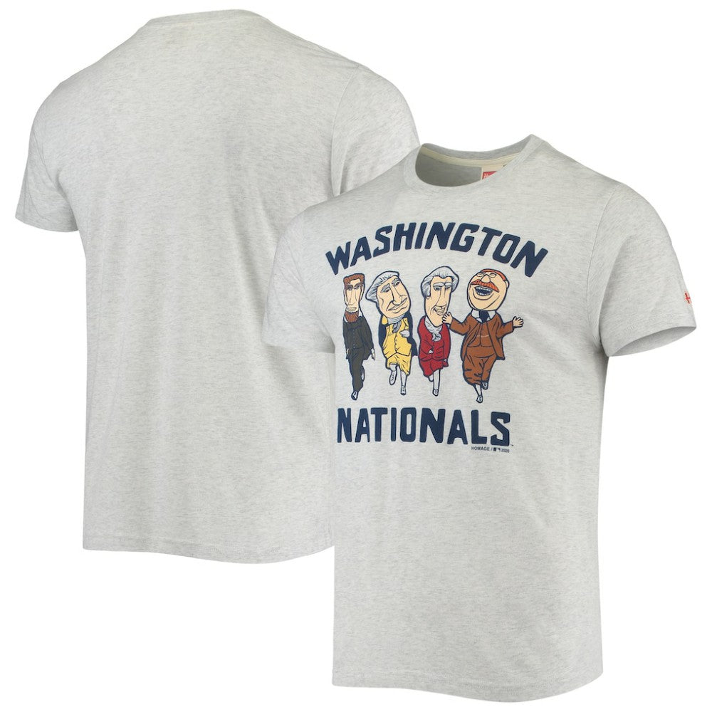 Washington Nationals Homage Hyper Local Tri-Blend T-Shirt Heathered Gray