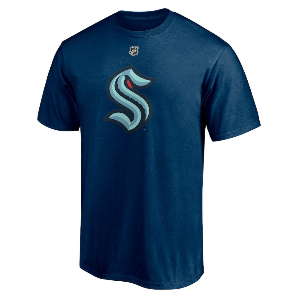 Philipp Grubauer Seattle Kraken Fanatics Authentic Stack Name & Number T-Shirt - Deep Sea Blue T-shirts
