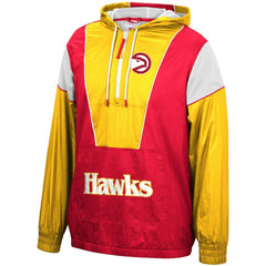 Atlanta Hawks Hardwood Classics Highlight Reel Windbreaker Half-Zip Hoodie Jacket - Red/Yellow for sale