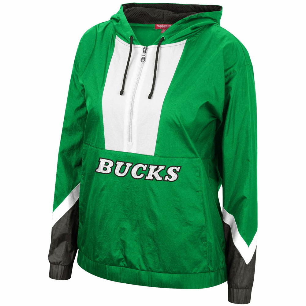 Milwaukee Bucks Women's Half-Zip Windbreaker 2.0 Hoodie - Green online