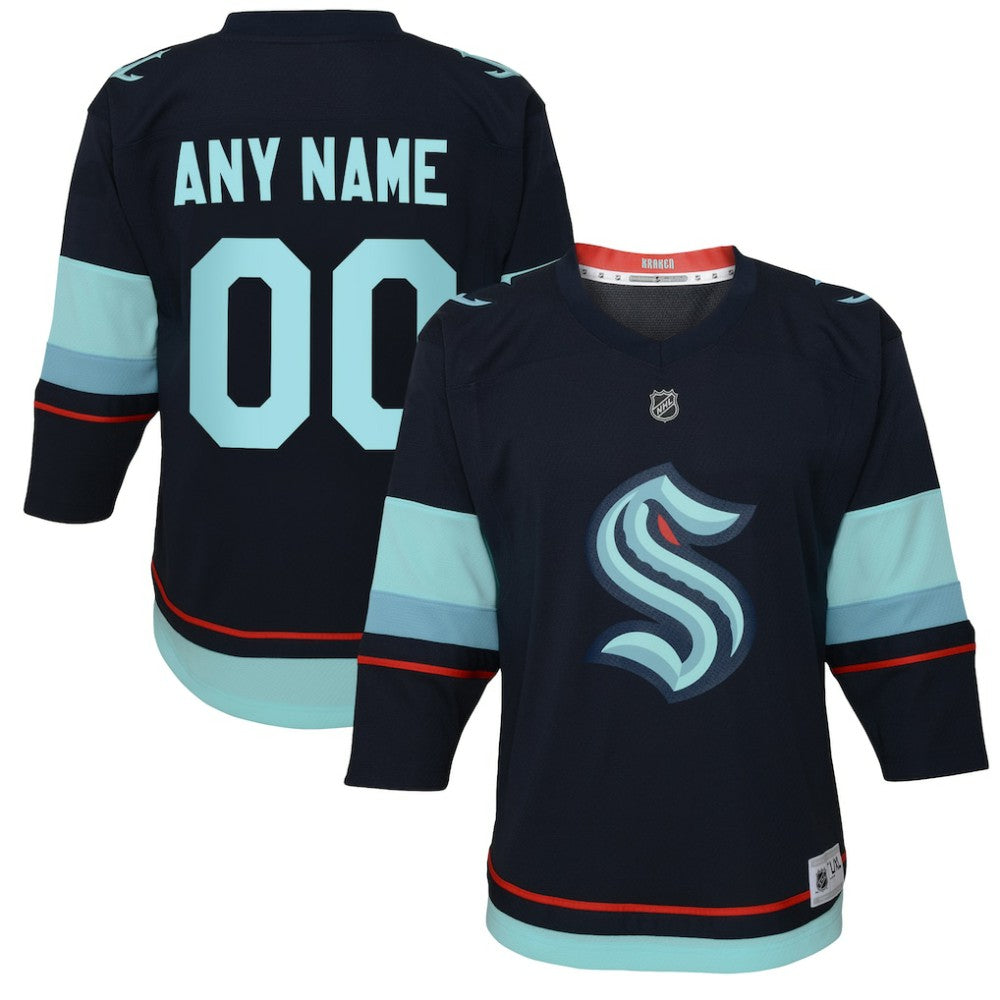 Seattle Kraken Youth Home Replica Custom Jersey - Navy Jerseys