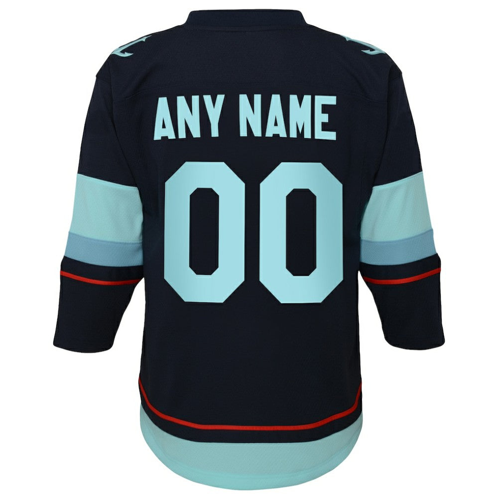 Seattle Kraken Youth Home Replica Custom Jersey - Navy Jerseys