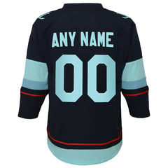Seattle Kraken Youth Home Replica Custom Jersey - Navy Jerseys
