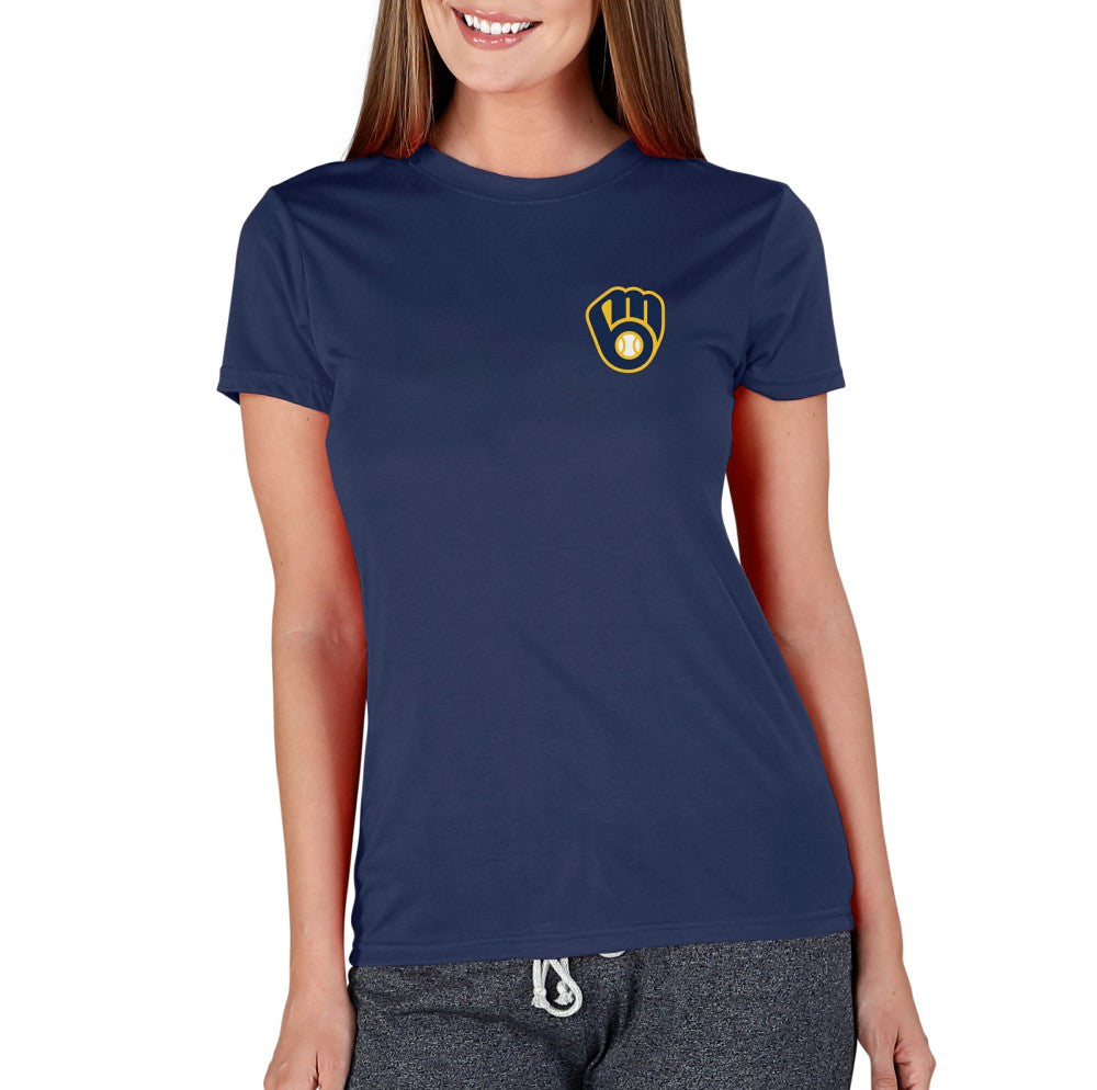 Milwaukee Brewers Concepts Sport Women's Marathon Knit Top Navy