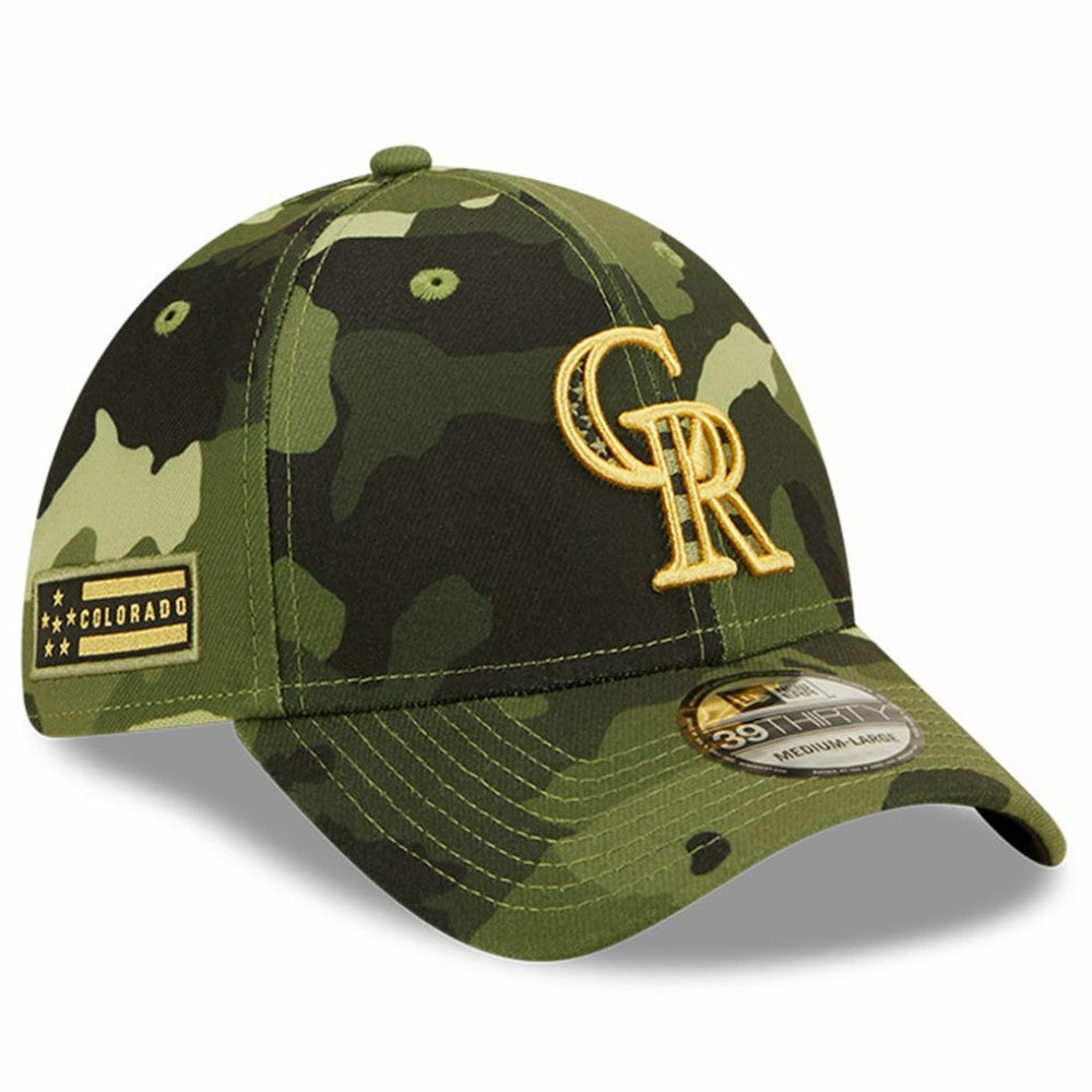 Colorado Rockies 2022 Armed Forces Day 39THIRTY Flex Hat Camo