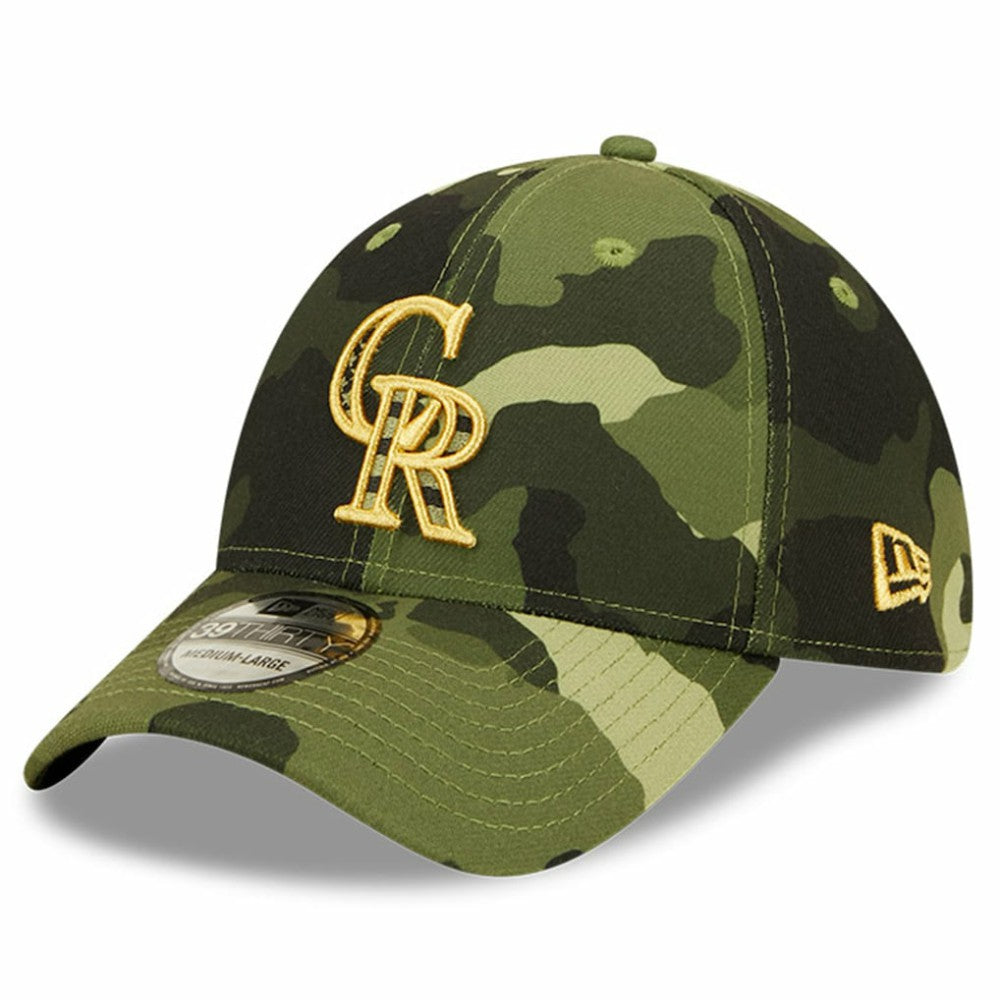 Colorado Rockies 2022 Armed Forces Day 39THIRTY Flex Hat Camo